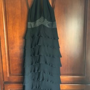 LAUNDRY by Shelli Segal. ruffle dress gown blk